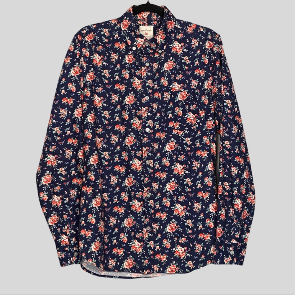 GAP Men’s Medium Oxford Blue Floral Print